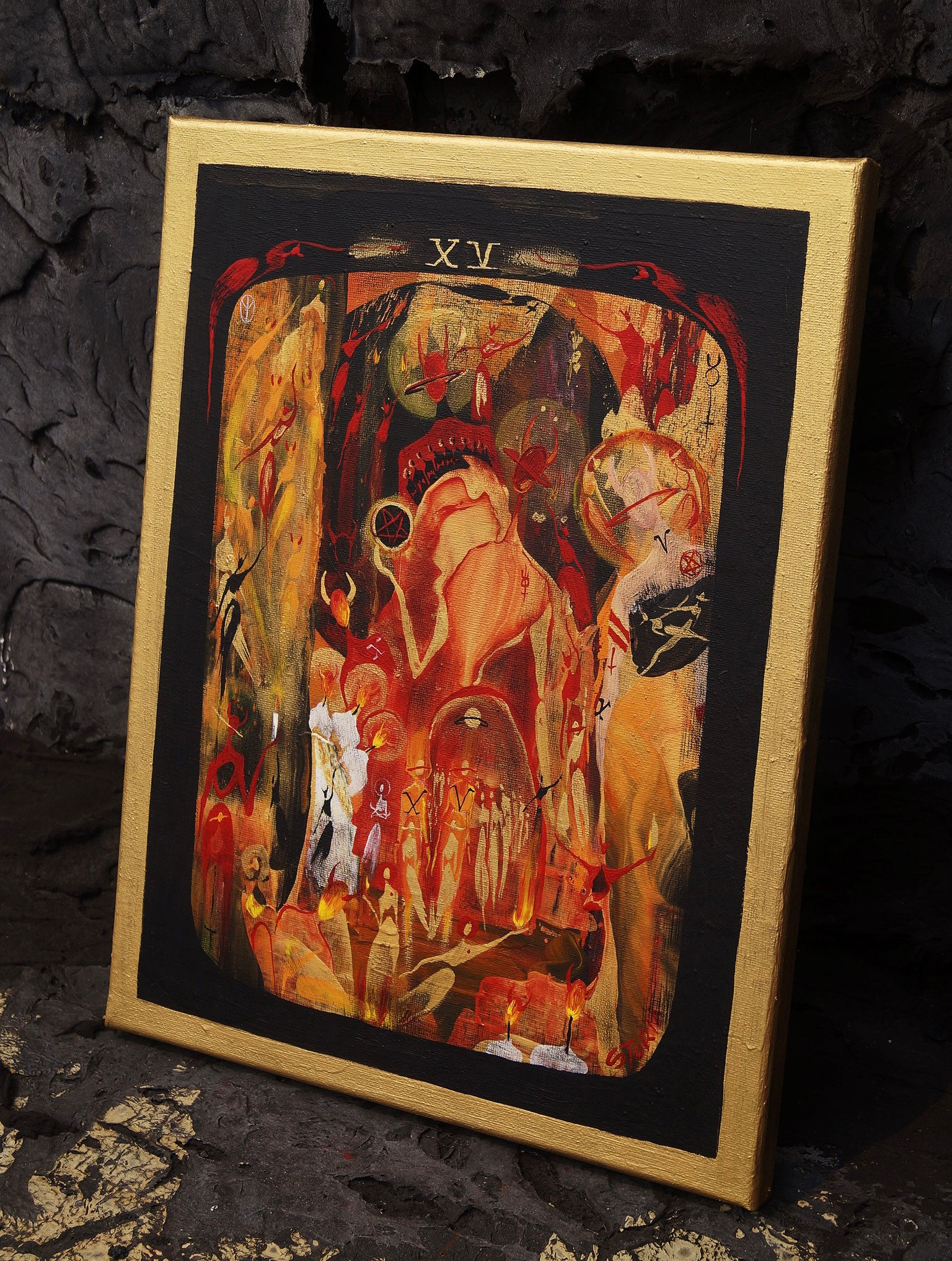 "The Devil (XV)" - Painting on Canvas (11x14")
