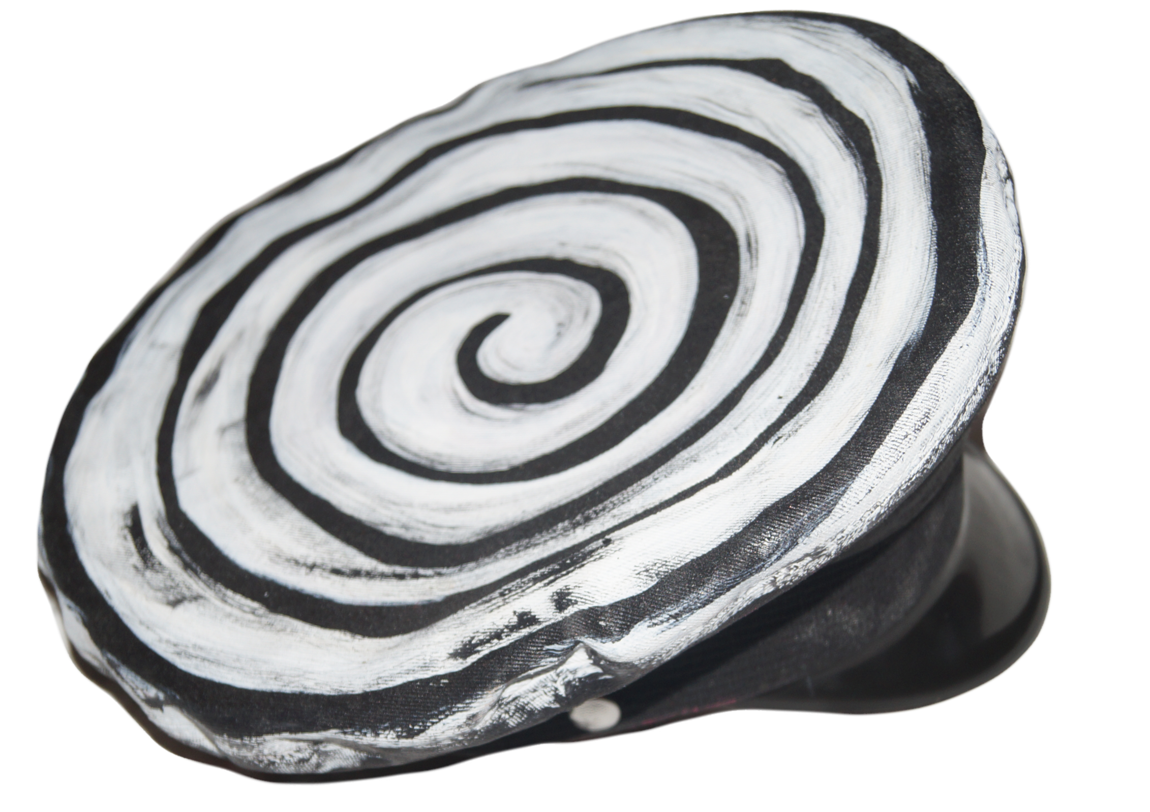 Monochrome Spiral Painted Military Cap