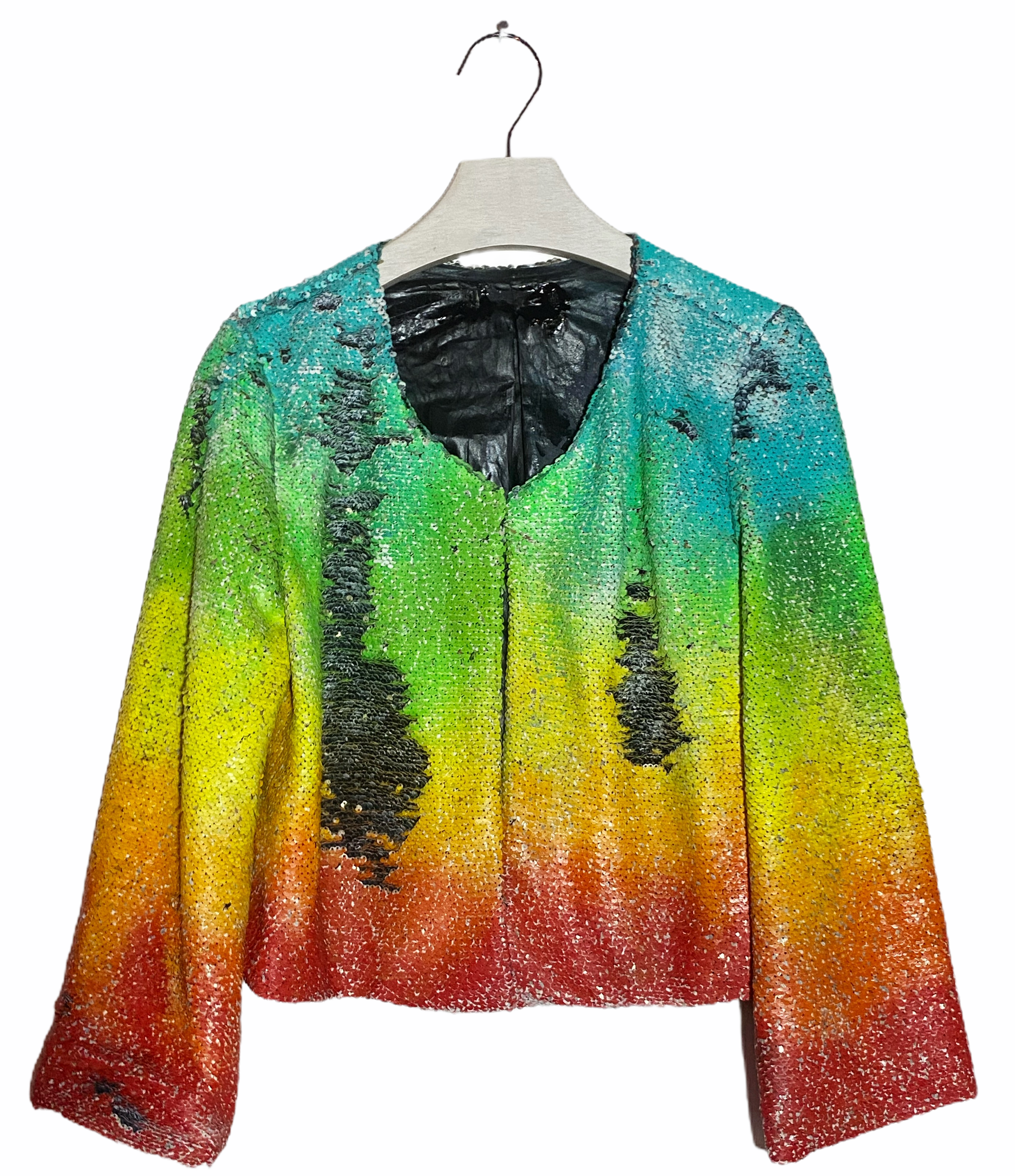 Technicolor Painted Two-Tone Sequin Jacket