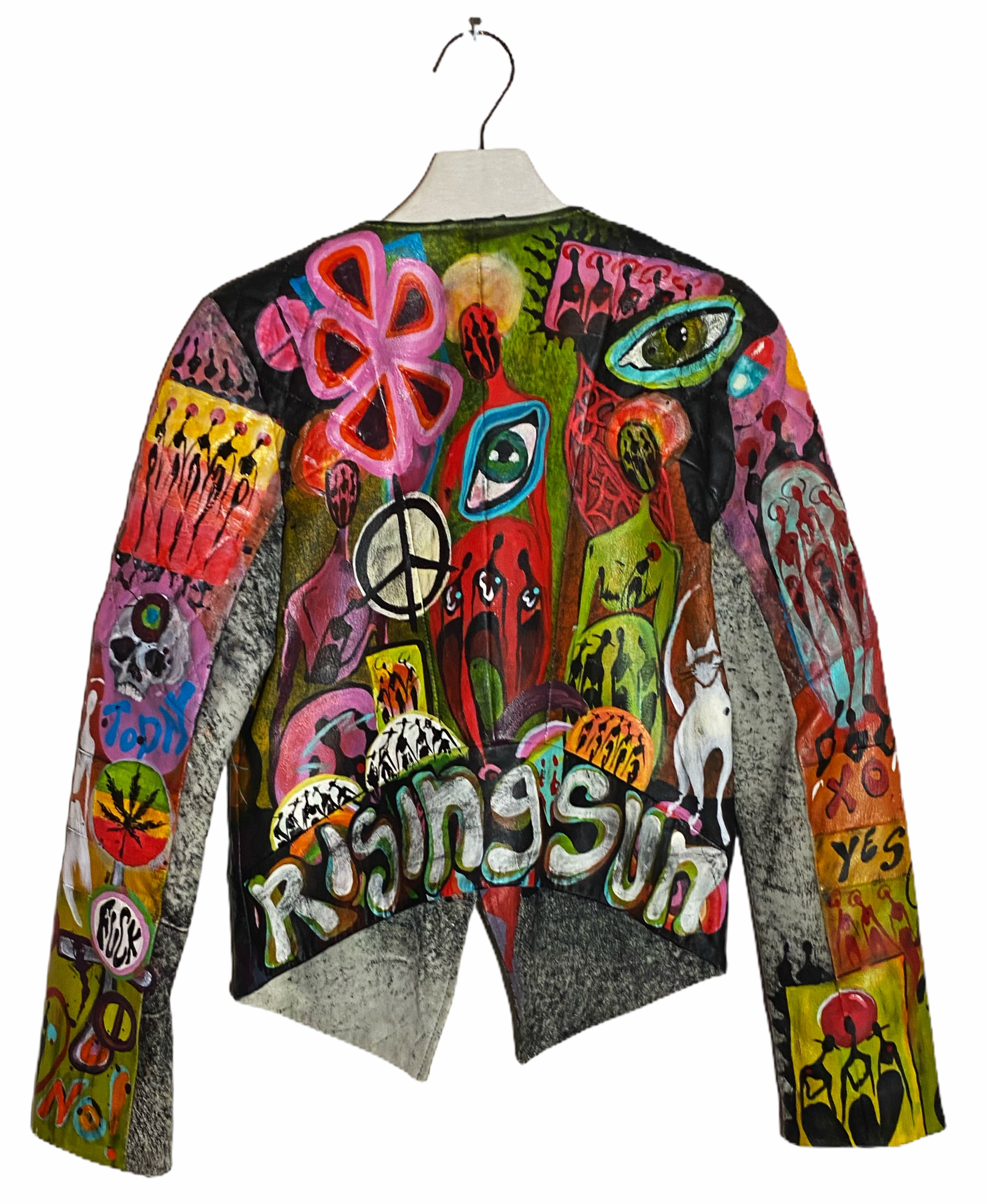 Rising Sun Painted Leather Jacket