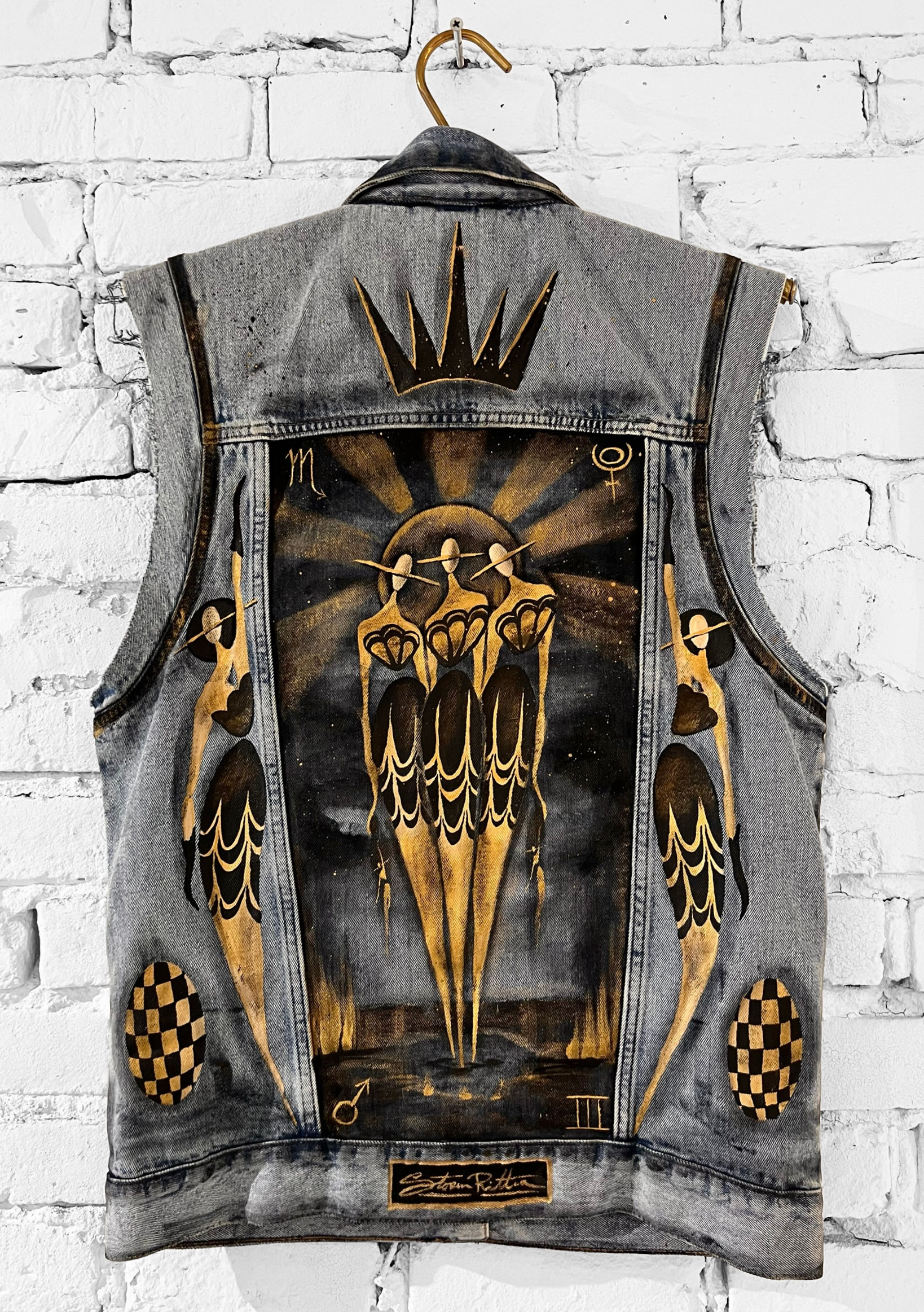 Custom: The Cool People (Divine Scorpio) Painted Denim Vest