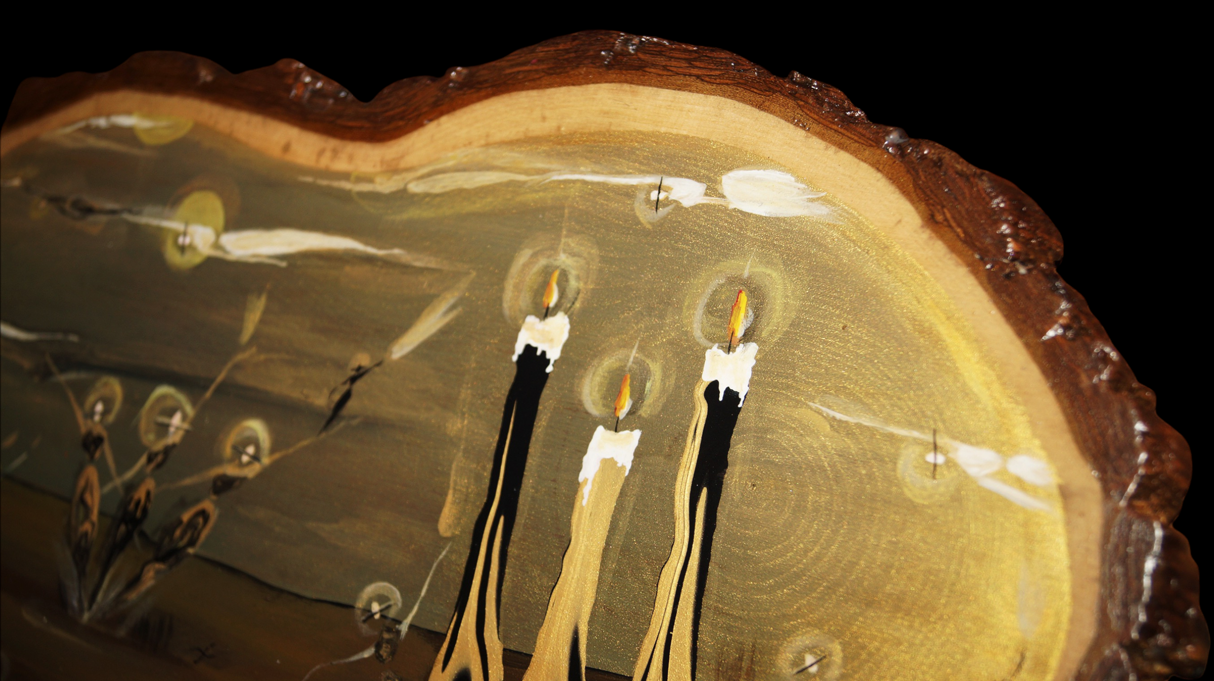 "Glissando Glow" Painting on Wood (9x17")