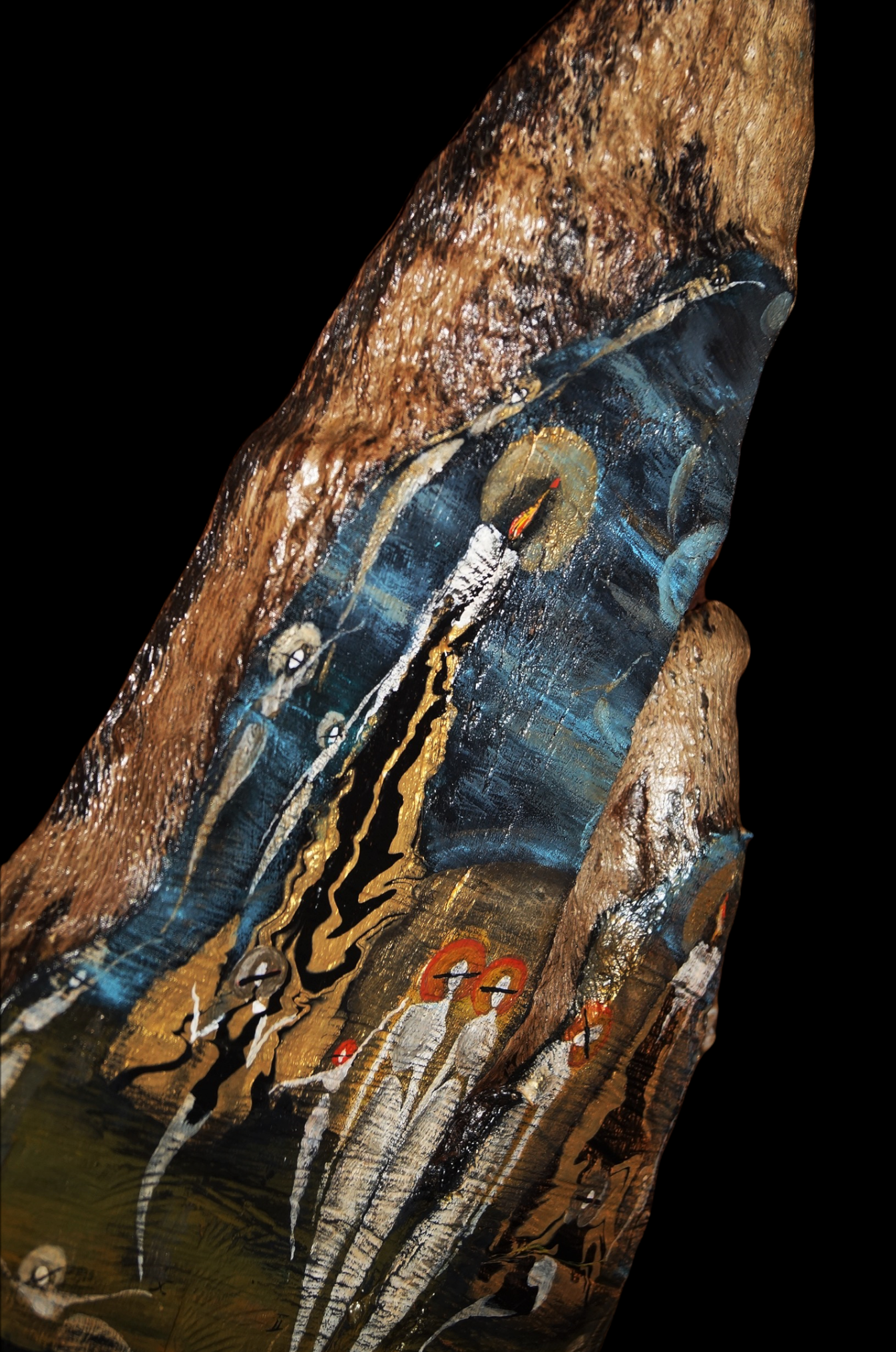 "Driftwood Relic (The Cool People)" Painting on Wood (13.5 x 18")