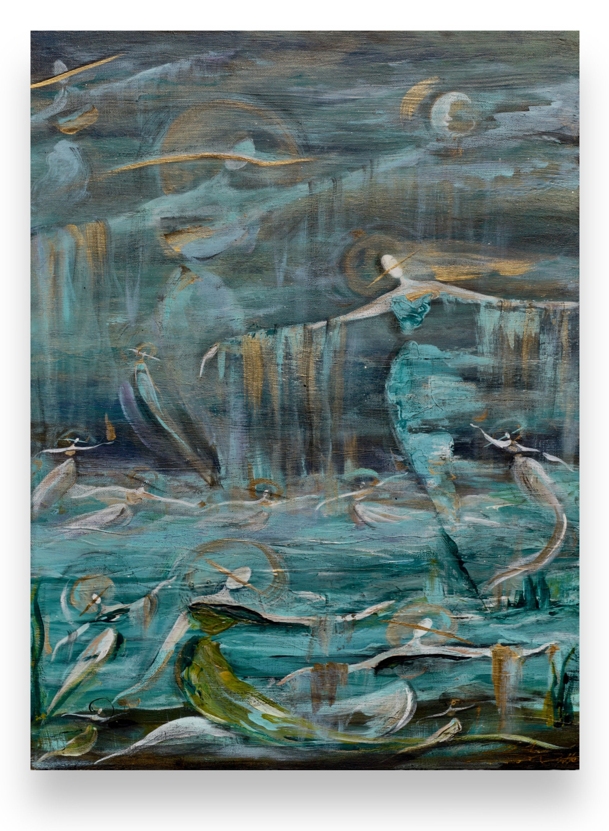 "Gathering In The Gulf" Painting on Canvas (18x24")