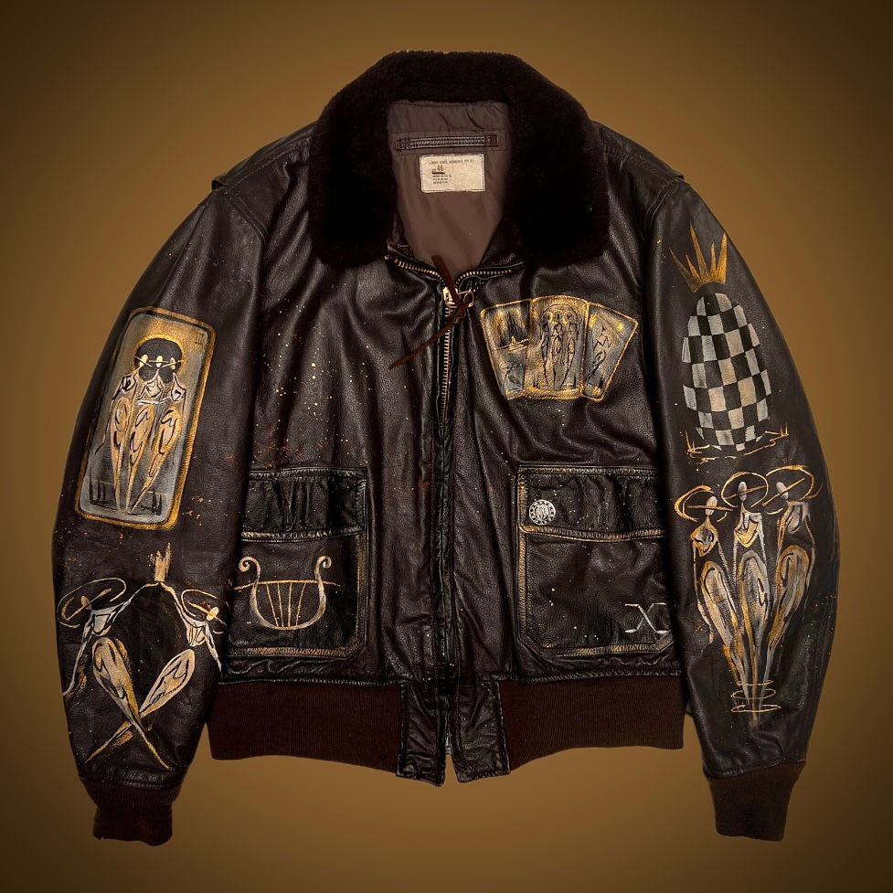 Custom" Painted Symbols Vintage Bomber Jacket