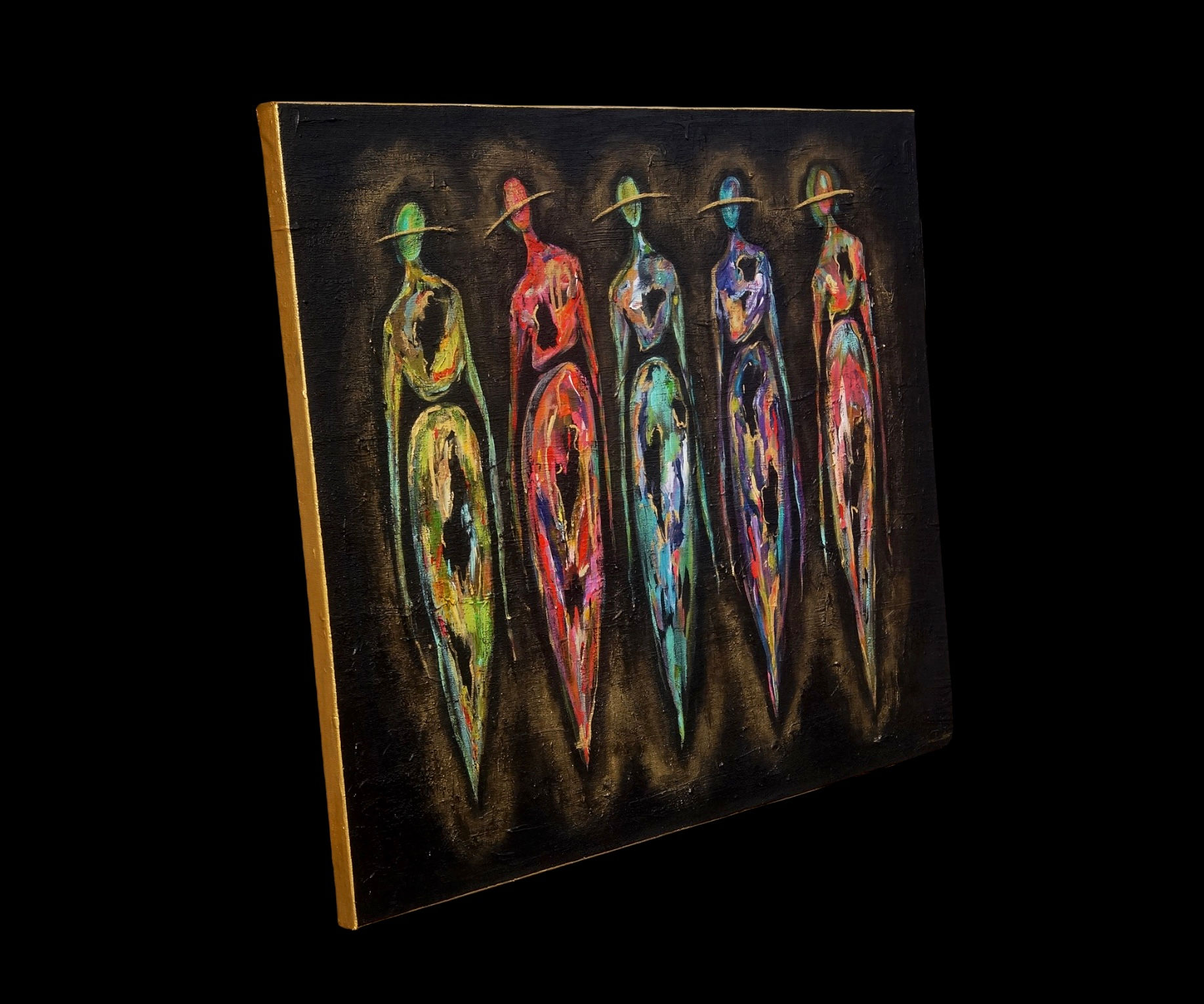 "Auras of The Cool People" Painting on Canvas (34x40")