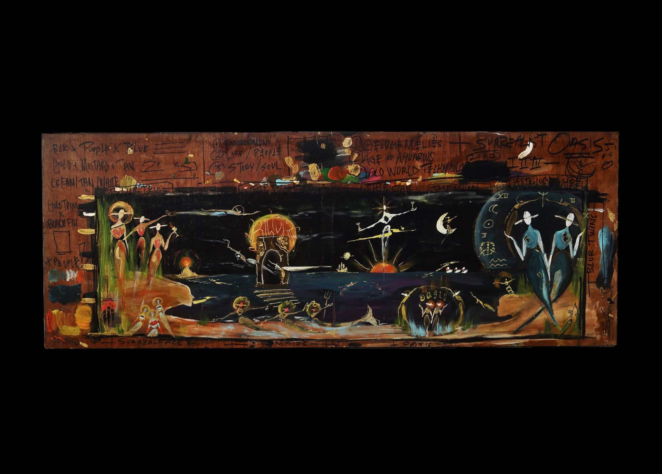 "Age of The Cool People - Original" Painting on Wood (18 x 48")