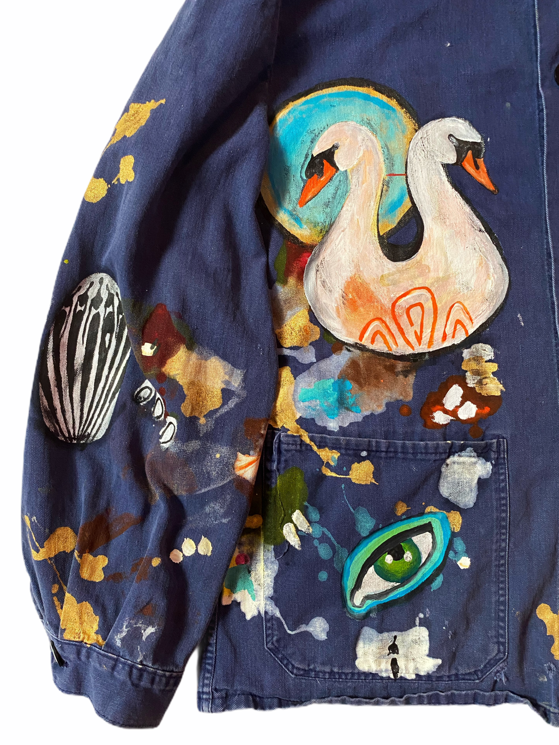 S/M - Artist Painted Smock (Swan Swamp)