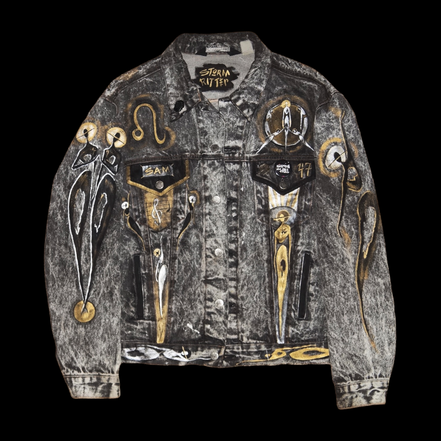 Custom: The Cool People Chrome & Gold Jean Jacket