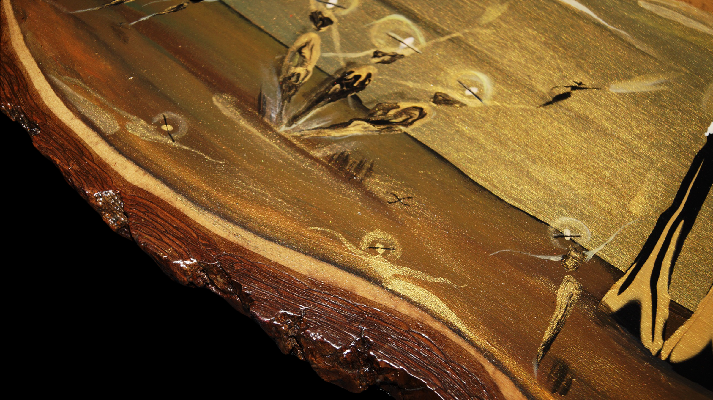 "Glissando Glow" Painting on Wood (9x17")