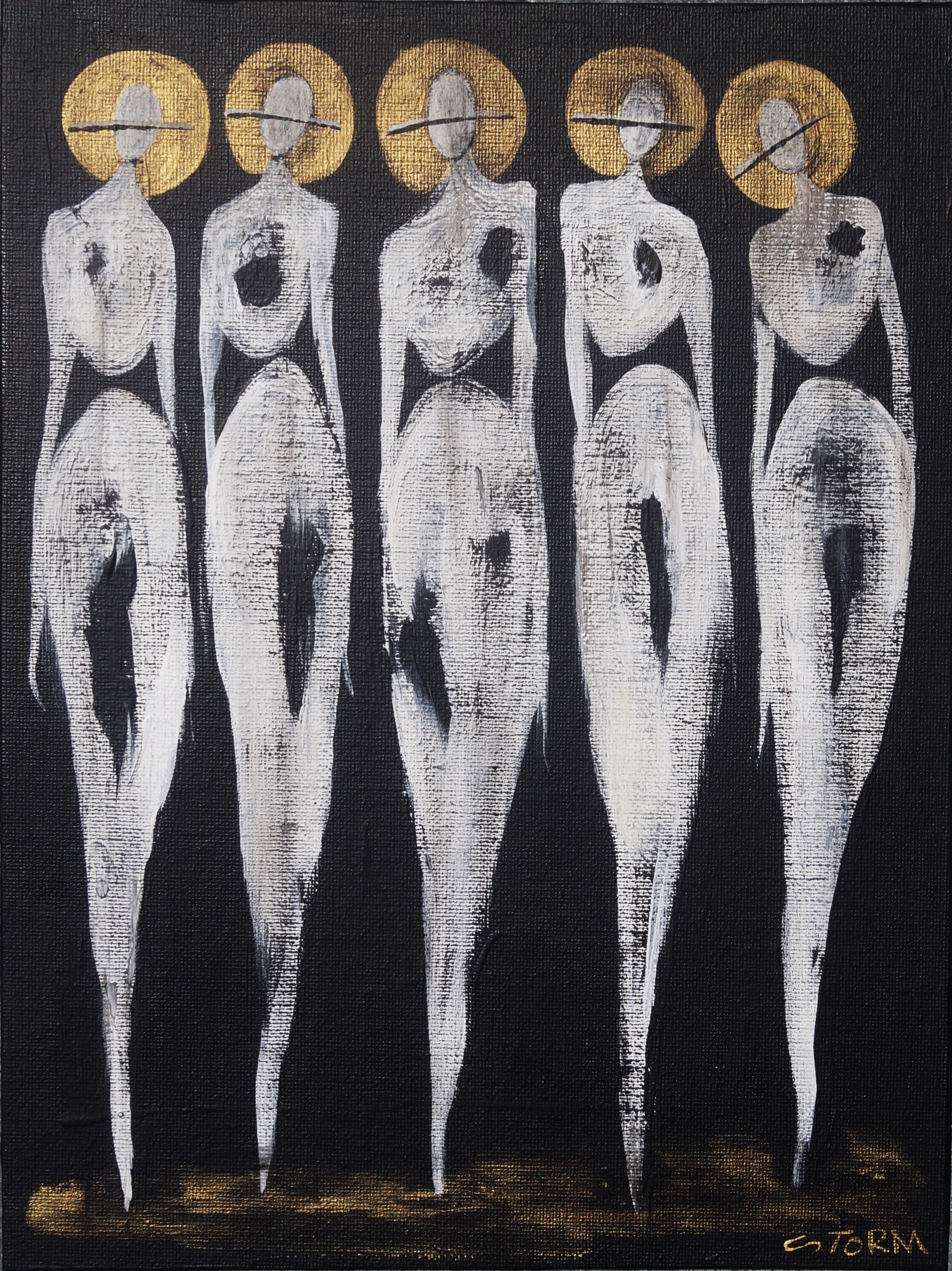 The Cool People (4/2021) Grunge - Painting on Canvas Panel (9x12")