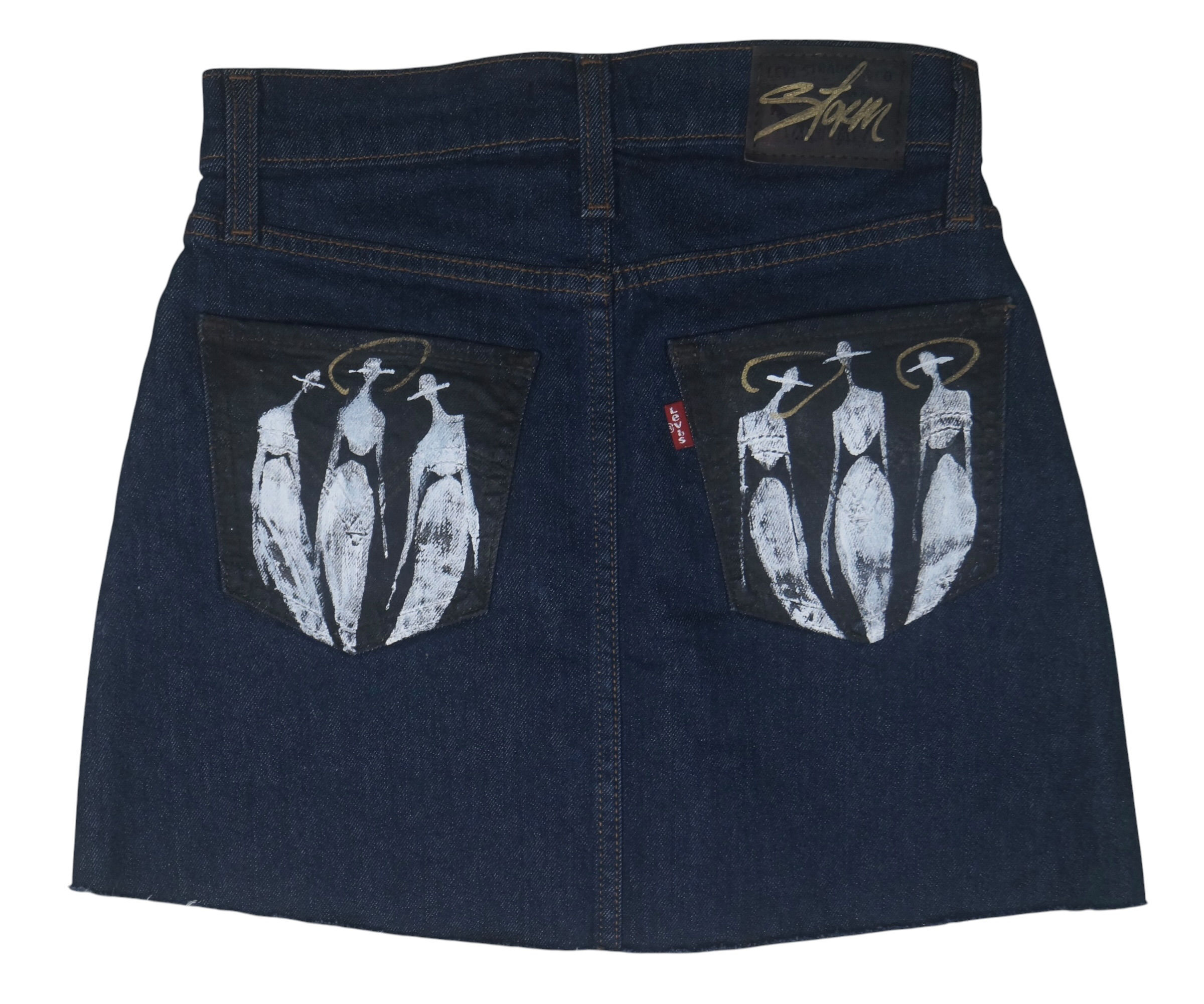 Painted Levis Denim Skirt, 2026 (Size 24)