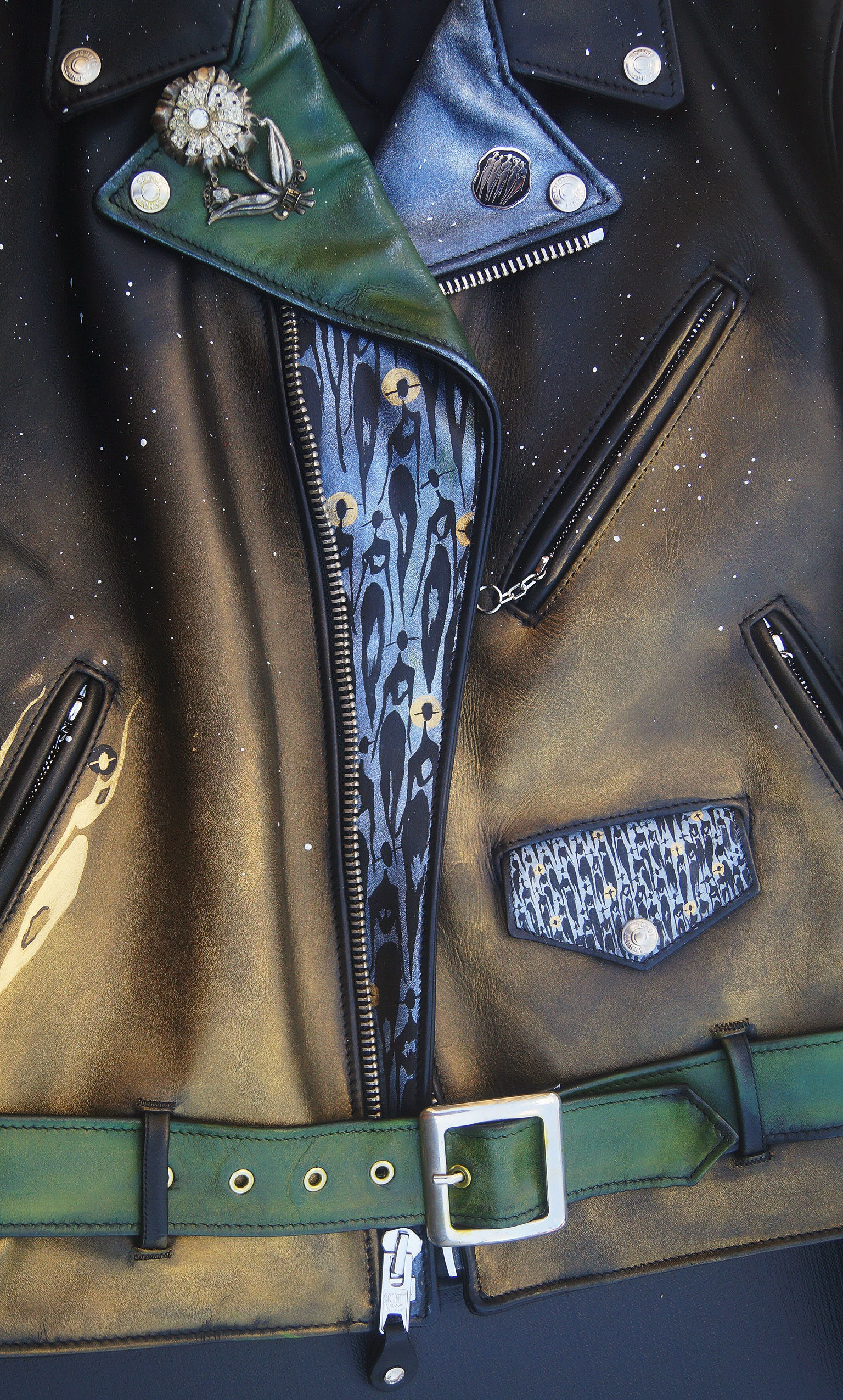 Custom: "Rebirth" Painted Leather Jacket