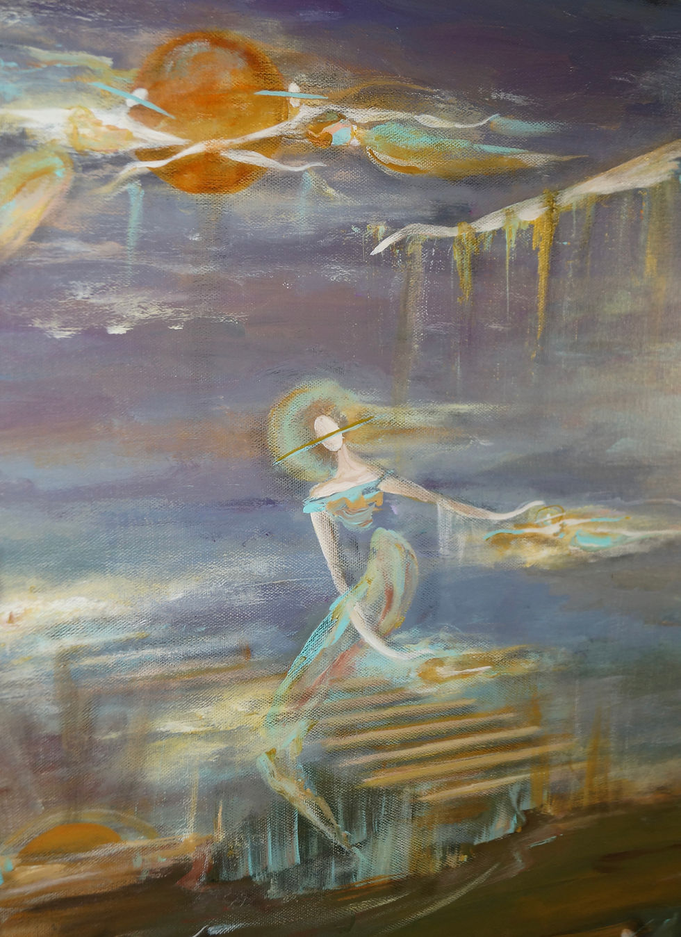 Thumbnail: "The Celestial Zephyr" Painting on Canvas (18x24")