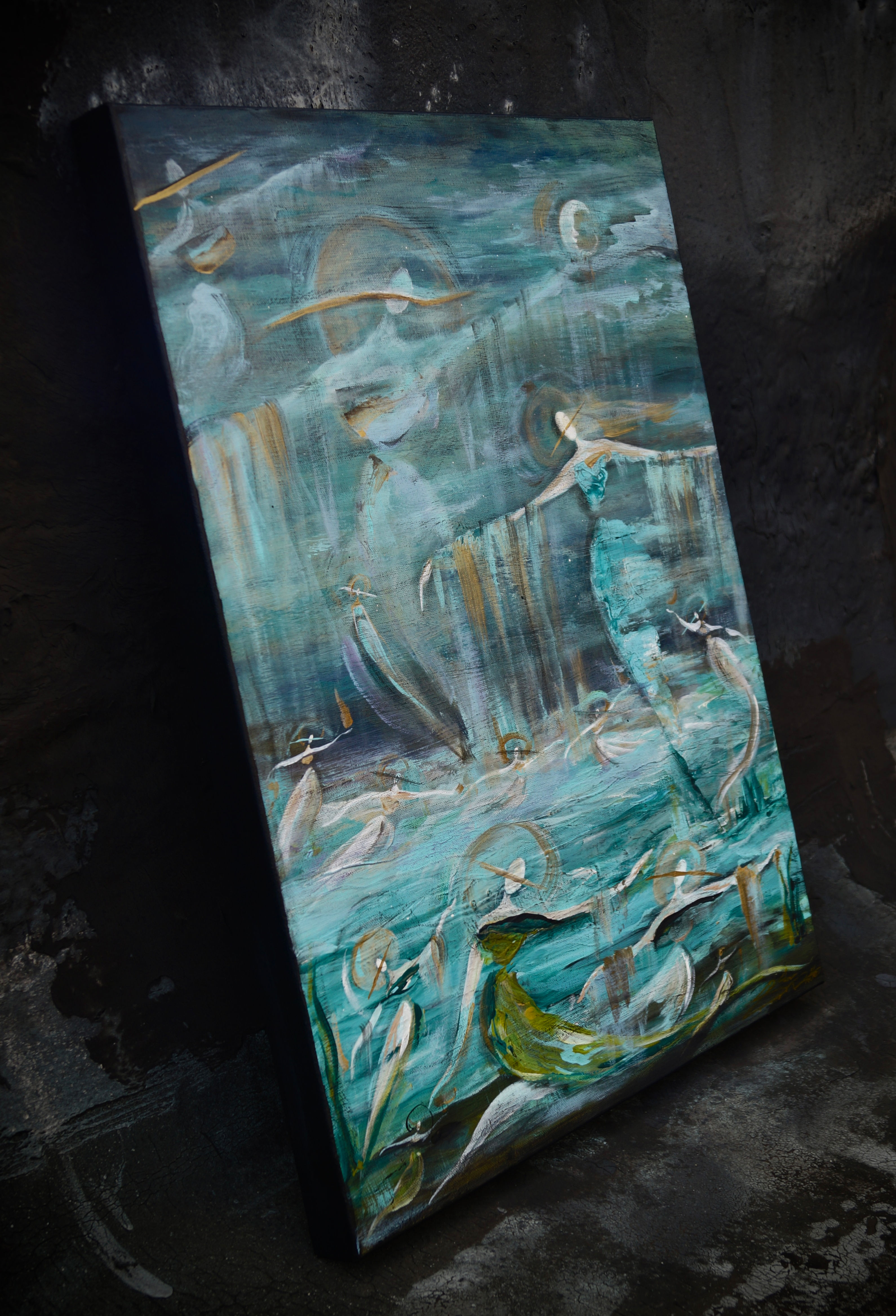 "Gathering In The Gulf" Painting on Canvas (18x24")