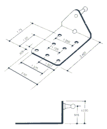 Gas Spring Bracket LG-LB132-90 13GA
