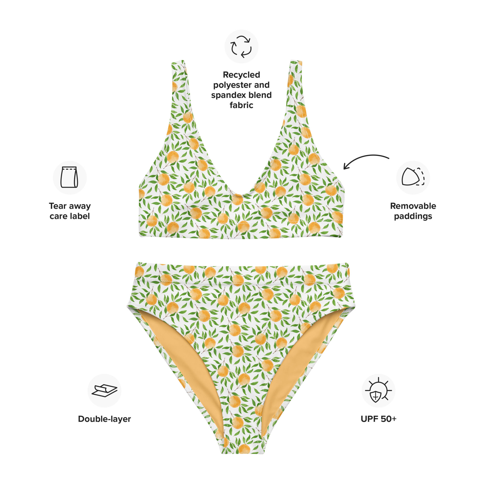 Orange You Glad high-waisted bikini