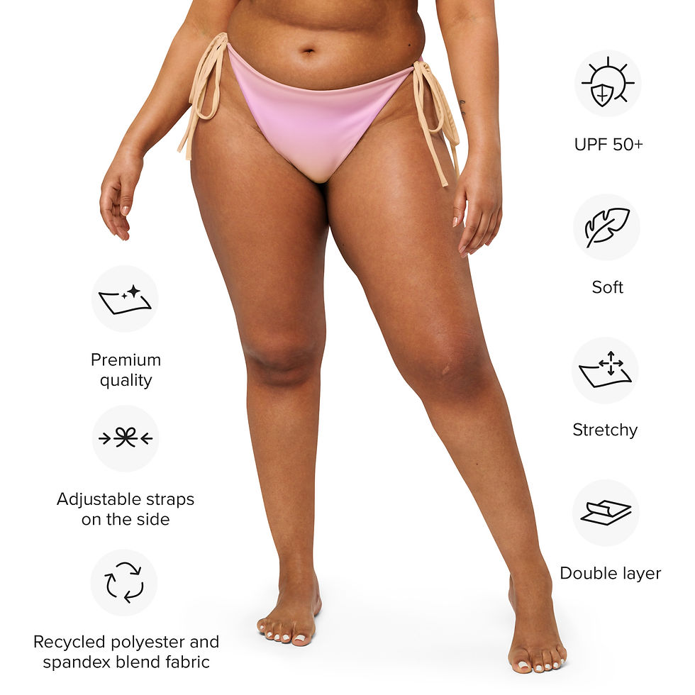Thumbnail: Sunset Pink Recycled string bikini bottom
