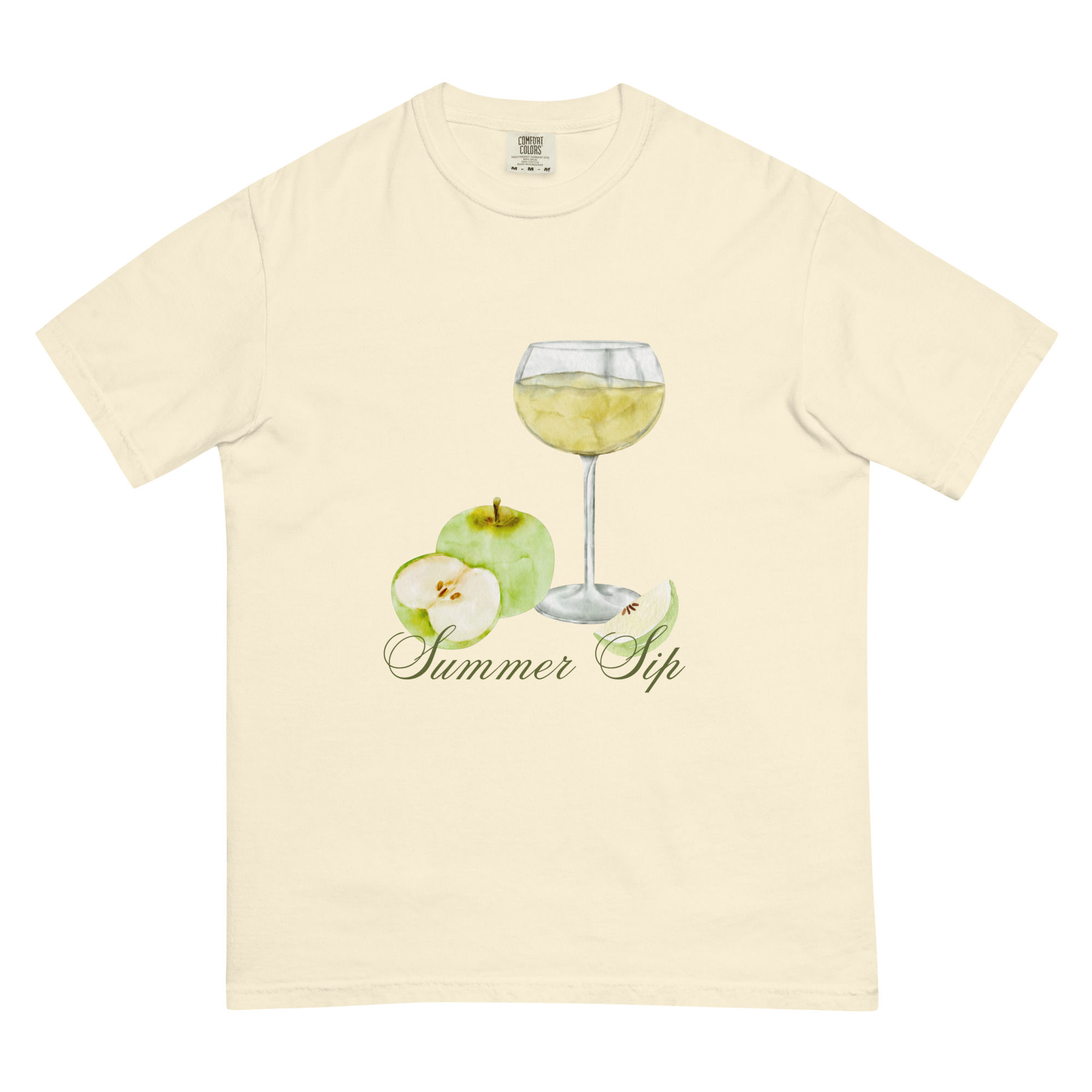 Crispy Apple White Summer Sip Unisex garment-dyed heavyweight t-shirt