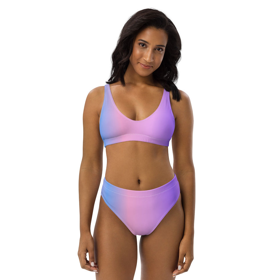 Thumbnail: Soft Sky Sunset Recycled high-waisted bikini