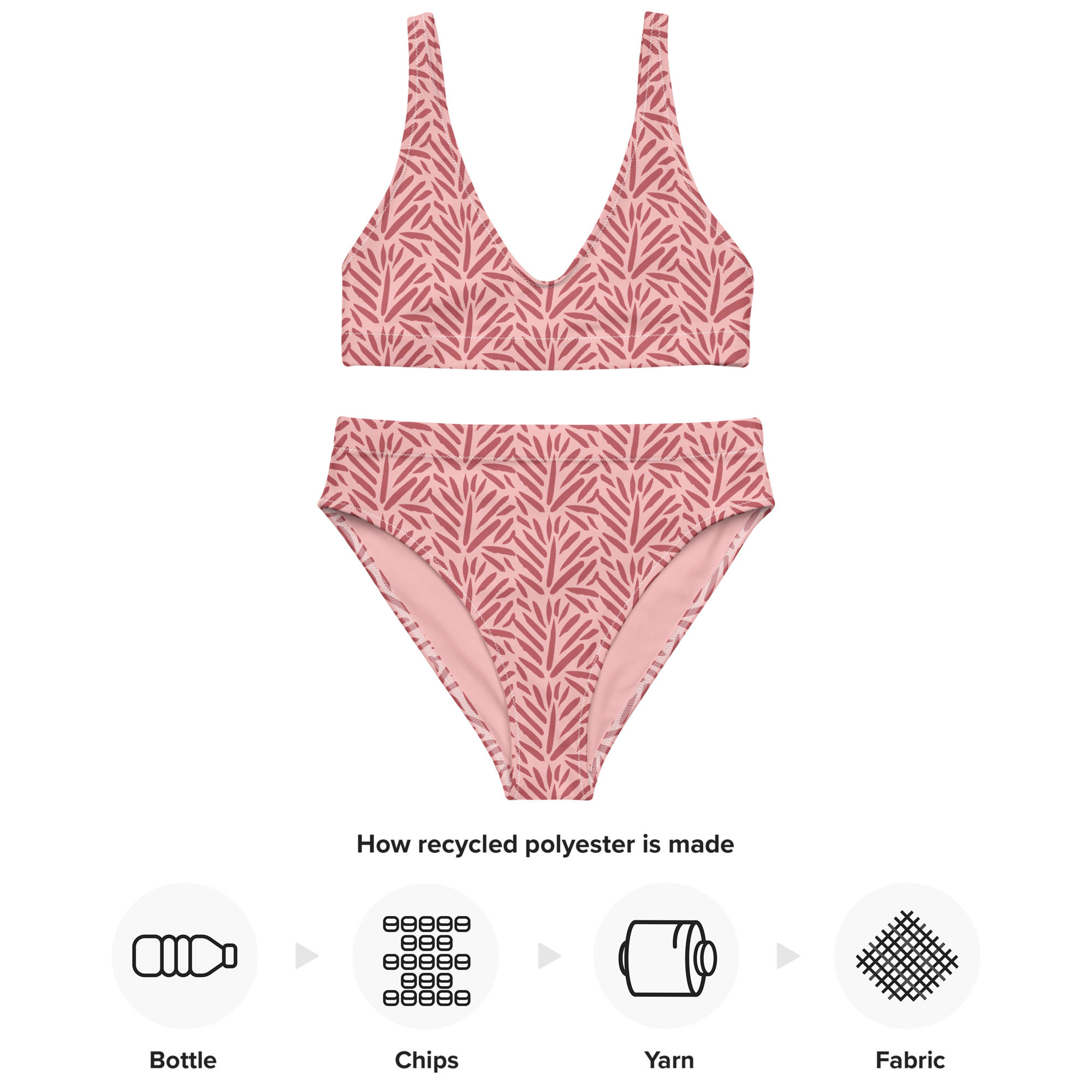 Pink Palm Recycled high-waisted bikini