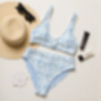 Thumbnail: Watercolor Blues Recycled high-waisted bikini