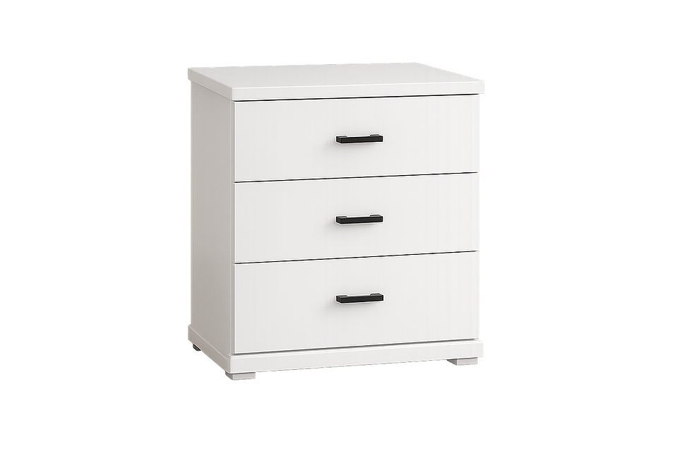 Thumbnail: Cairns 3 Drawer Bedside Cabinet in White