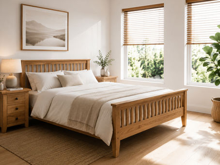 Torino Oak Bedframe in a hypoallergenic bedroom