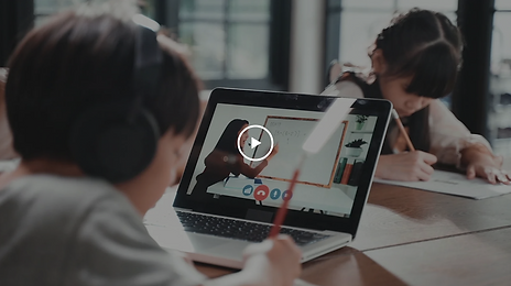 video thumbnail of a student remote learning on computer