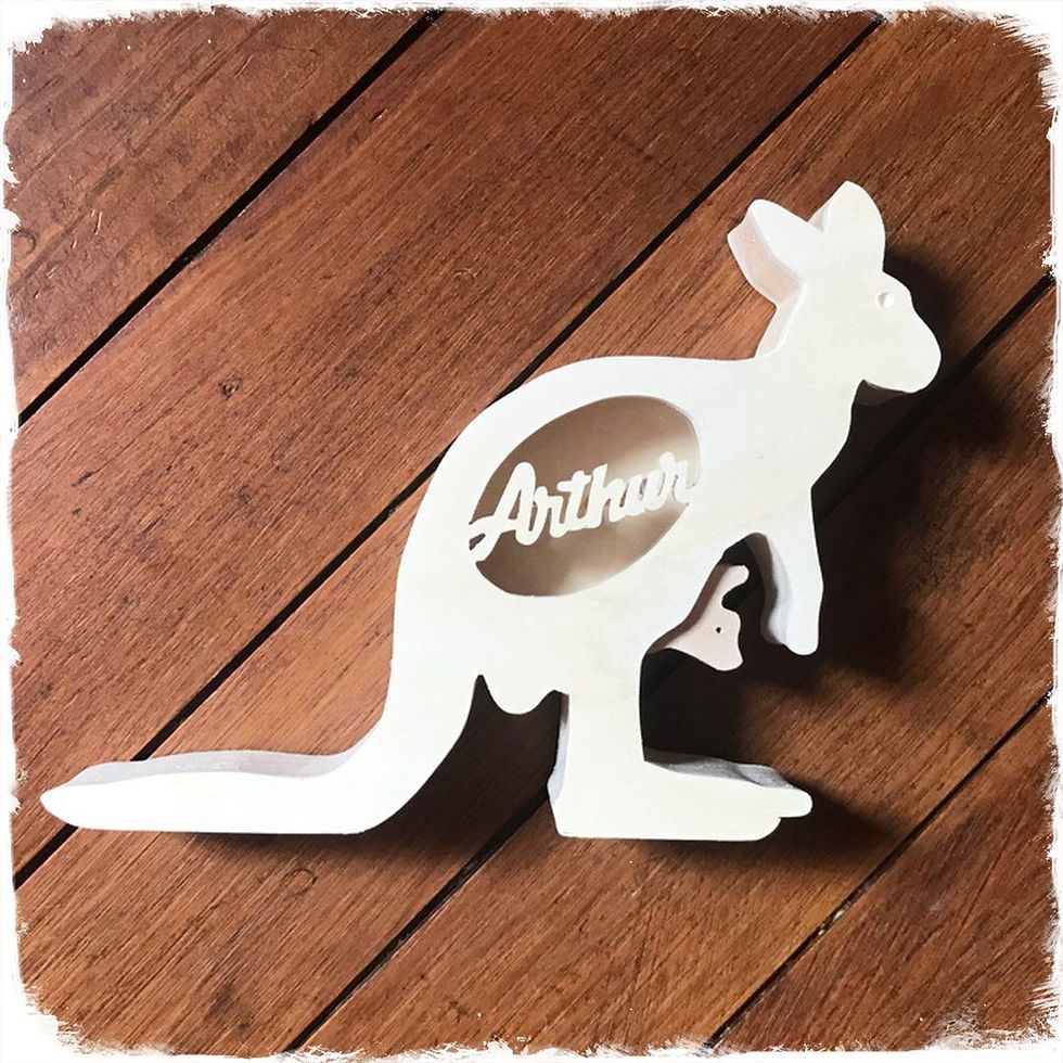 tirelire en bois kangourou