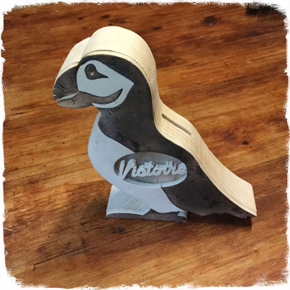 tirelire en bois macareux