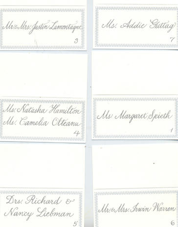 COPPER PLATE PLACECARDS