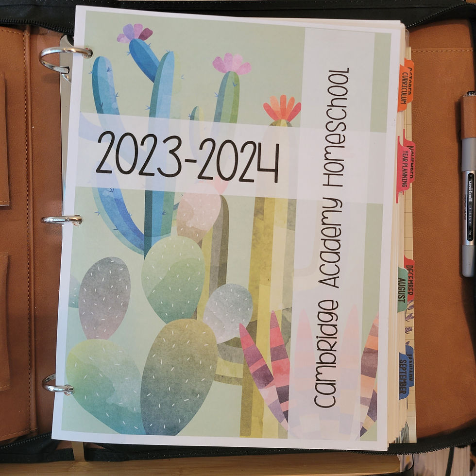homeschool lesson planner cover