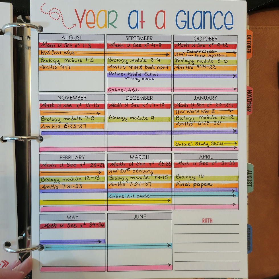 monthly schedule