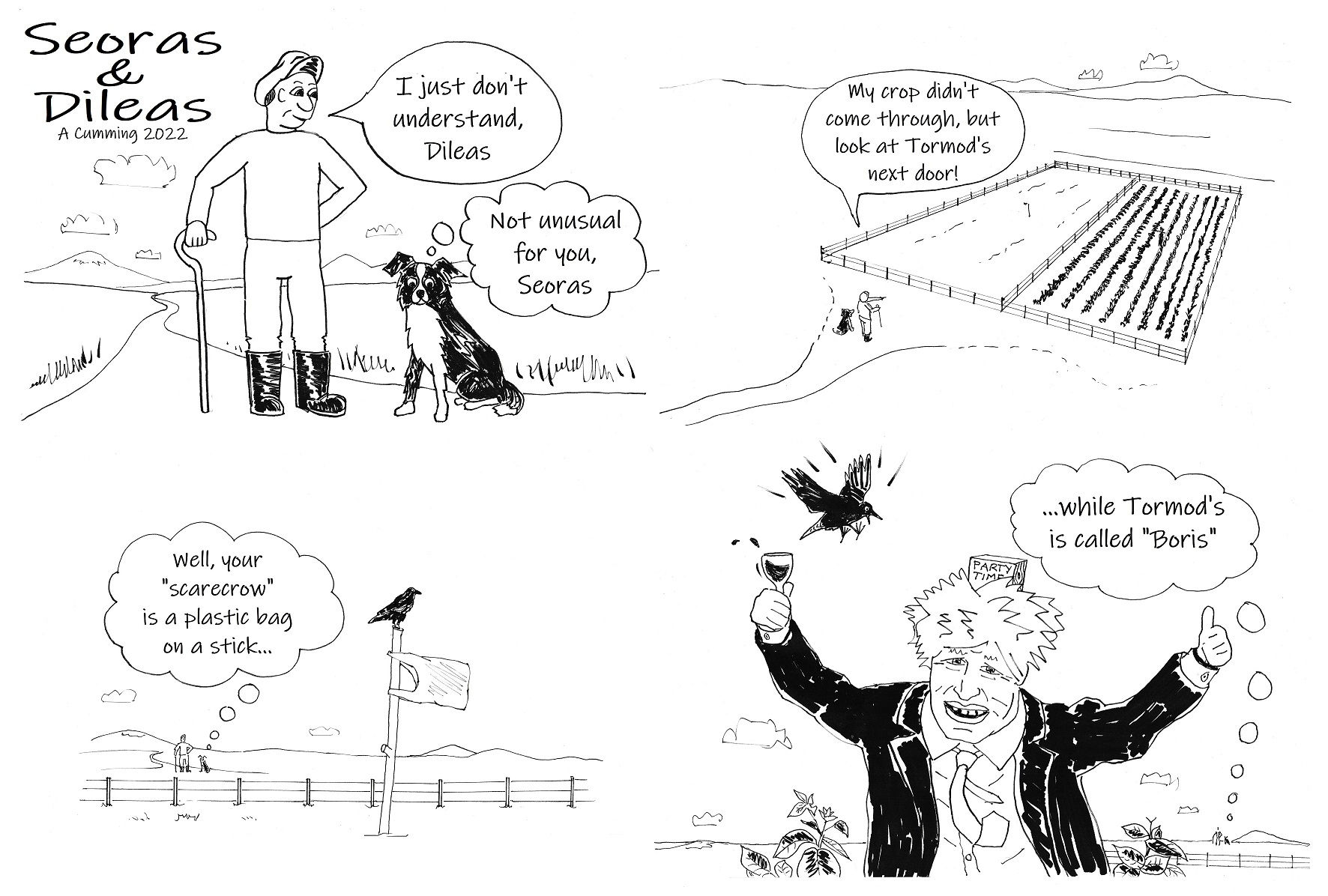 Seoras & Dileas satirical cartoon #1