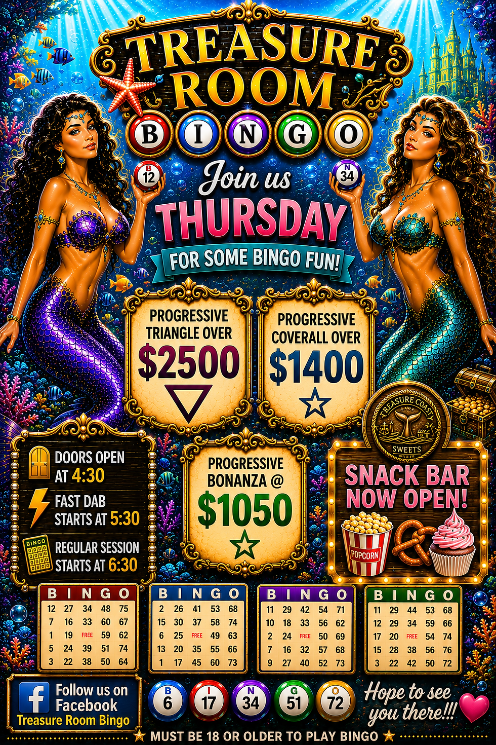 🎉 Thursday Night Bingo & Coastal Café at The Treasure Room