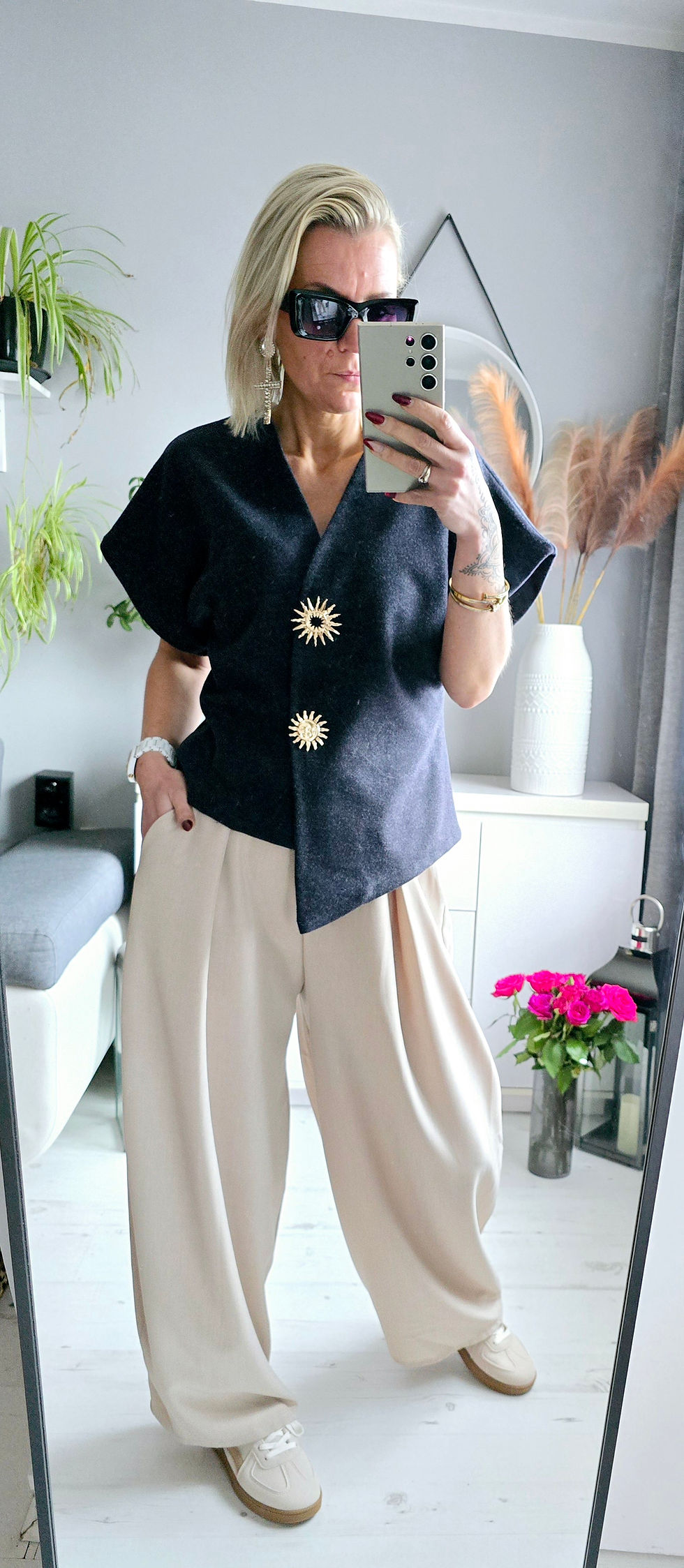 Thumbnail: Claire Asymmetric Top - Dark Grey 
