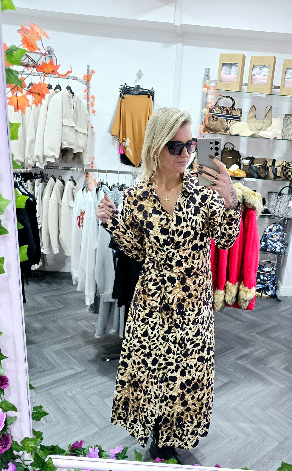 Thumbnail: Animal Print Viscose Blend Wrap Dress 