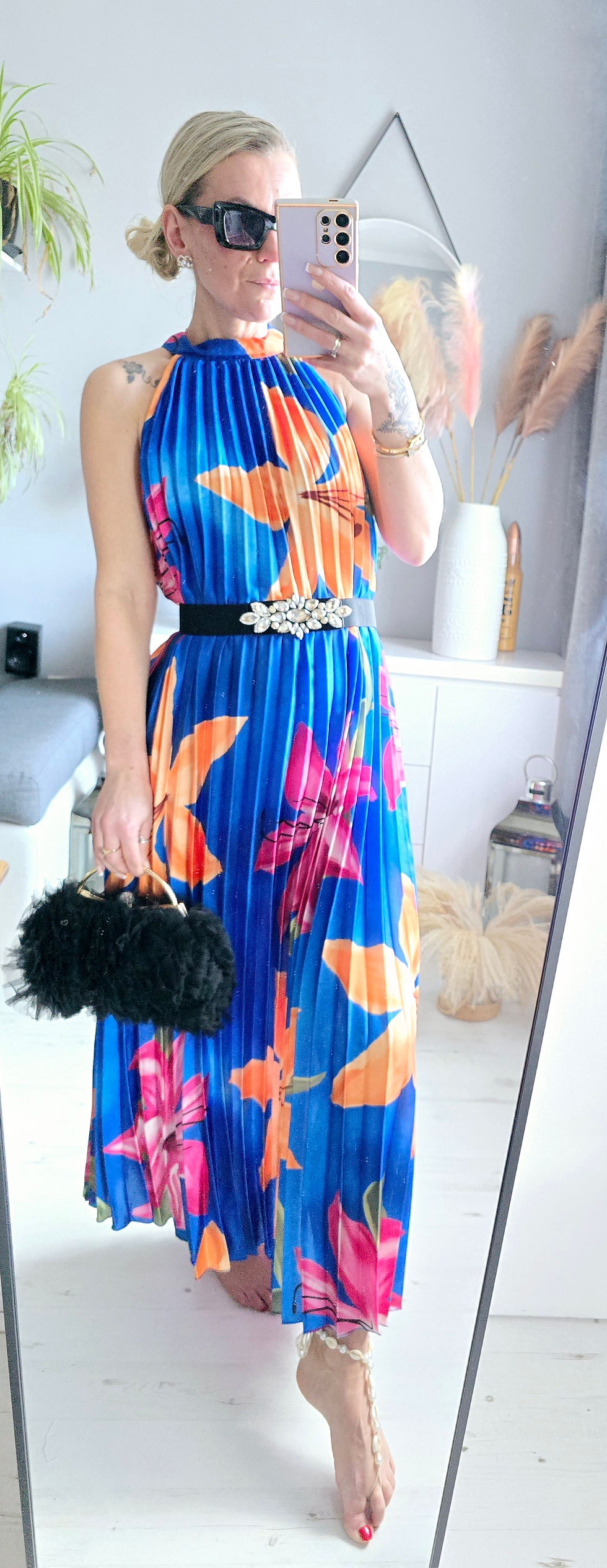Thumbnail:  Summer Pleated Dress- Royal Blue 