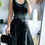 Thumbnail: Satin Long Skirt- black