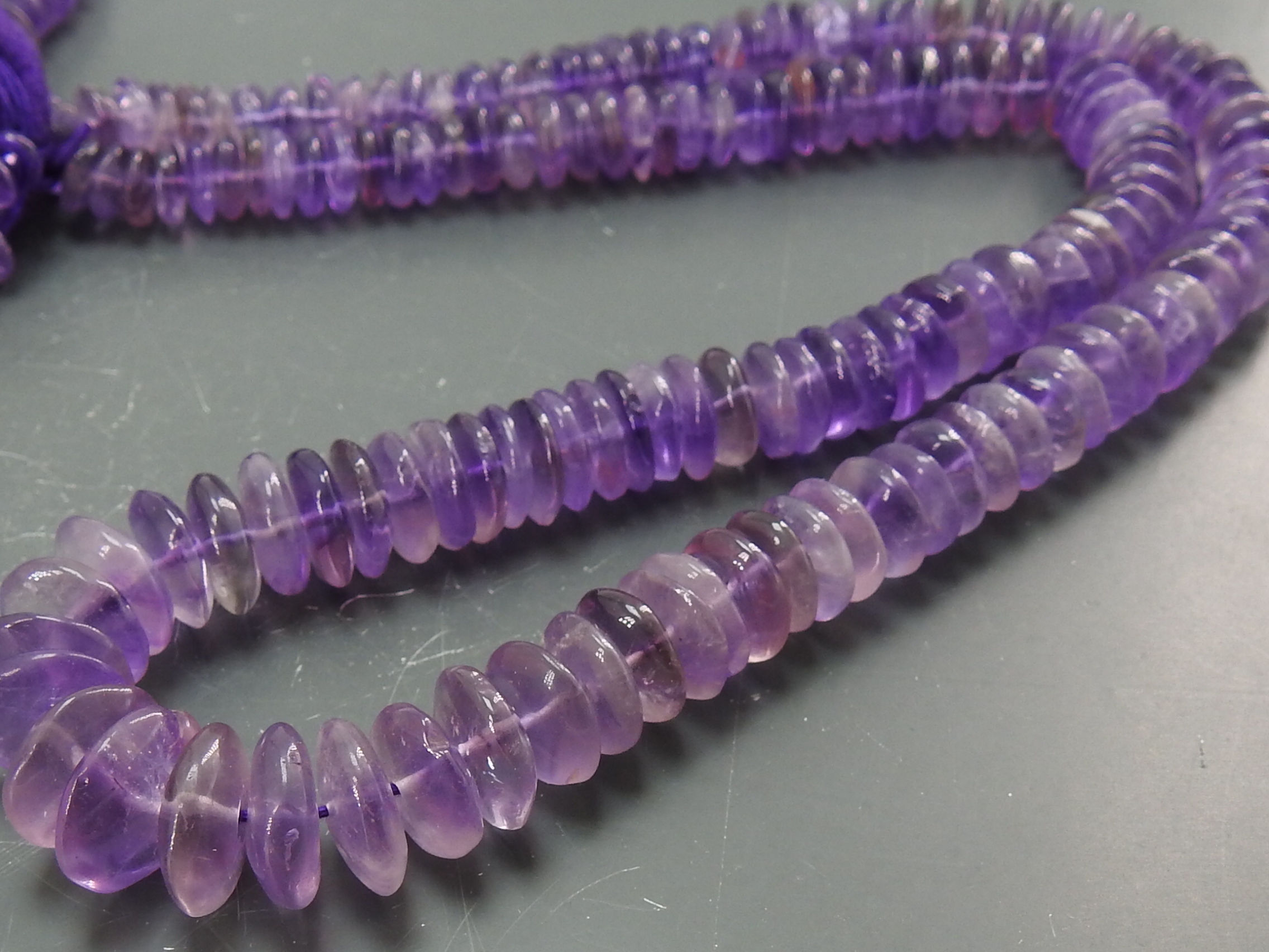 Amethyst Smooth German Cut Roundel Beads
