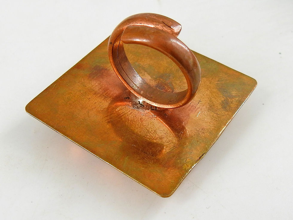 Küçük resim: Lapis Lazuli Smooth Cabochon Copper Ring