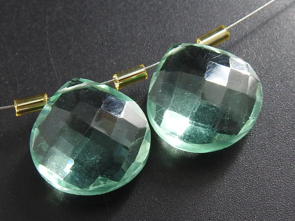 Amethyst Green Quartz Faceted Heart Shape Teardrop
