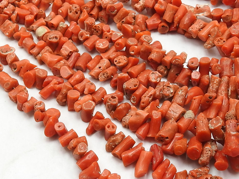 Red Coral Natural Polished Rough Nugget 14Inch 6X4To15X5MM WM-CR1