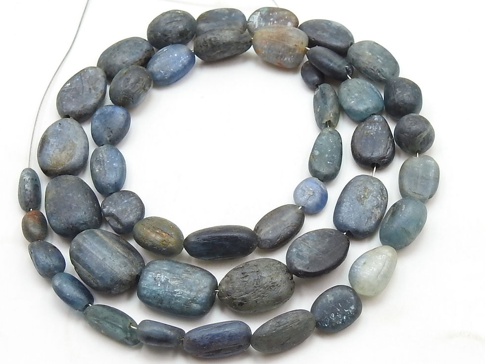Blue Kyanite Matte Polished Smooth Oval Shape Tumble Bead/TU1