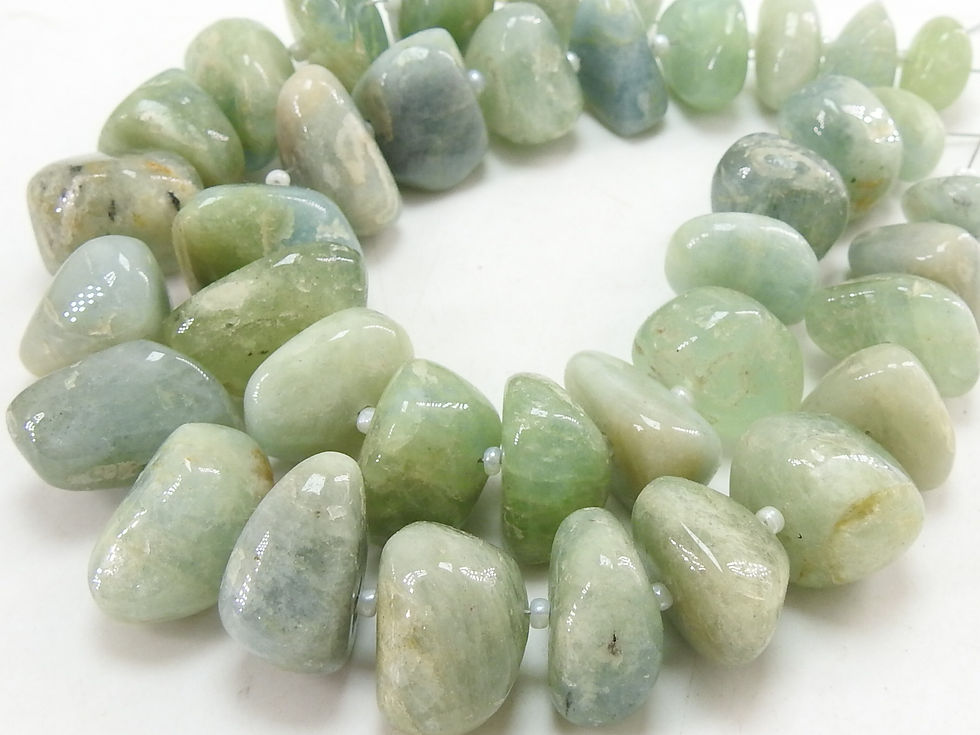 Aquamarine Smooth Tumble Bead/7Inches Strand 10X9To19X19MM Approx