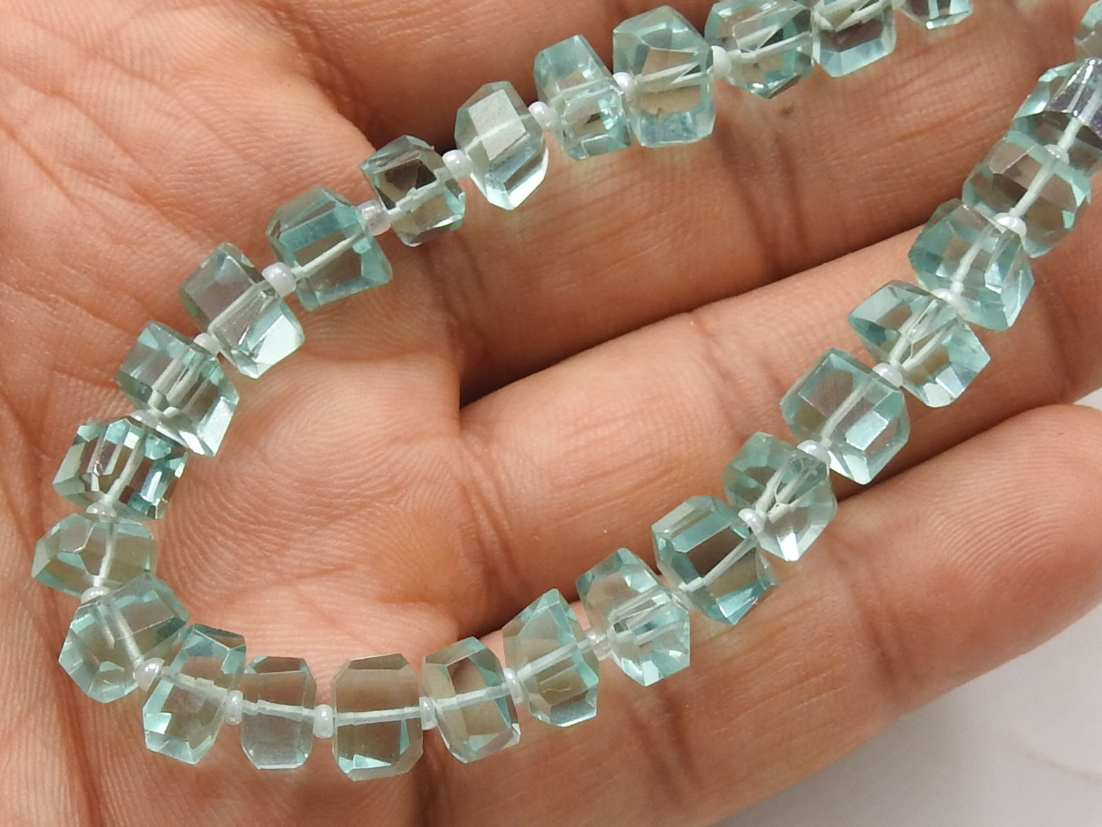 Amethyst Green Quartz Faceted Tumble Nugget PME-QB