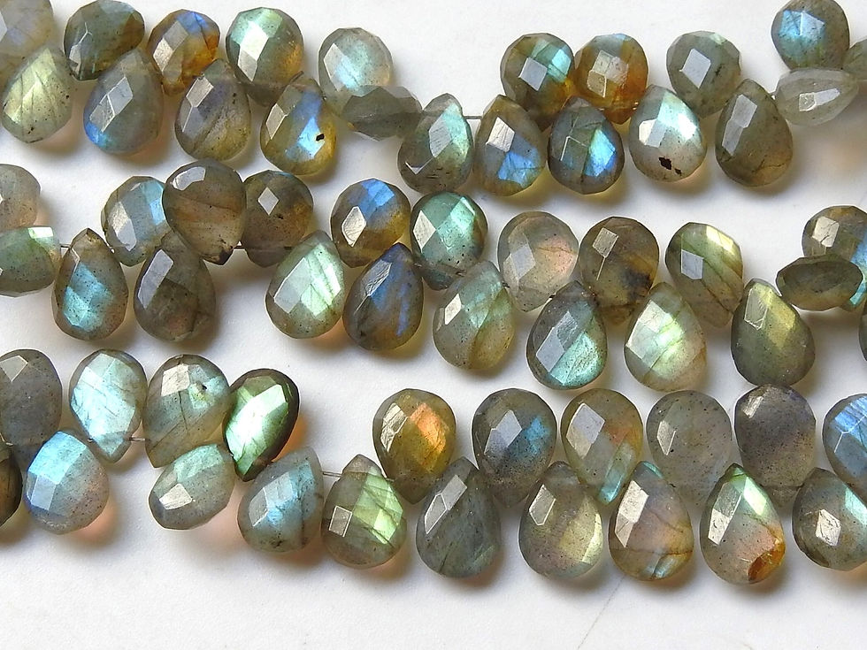 Миниатюра: Labradorite Multi Fire Faceted Teardrop