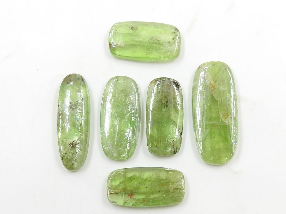 Green Kyanite Smooth Cabochon 6Piece Lot 18X27To10X8MM Approx C-41