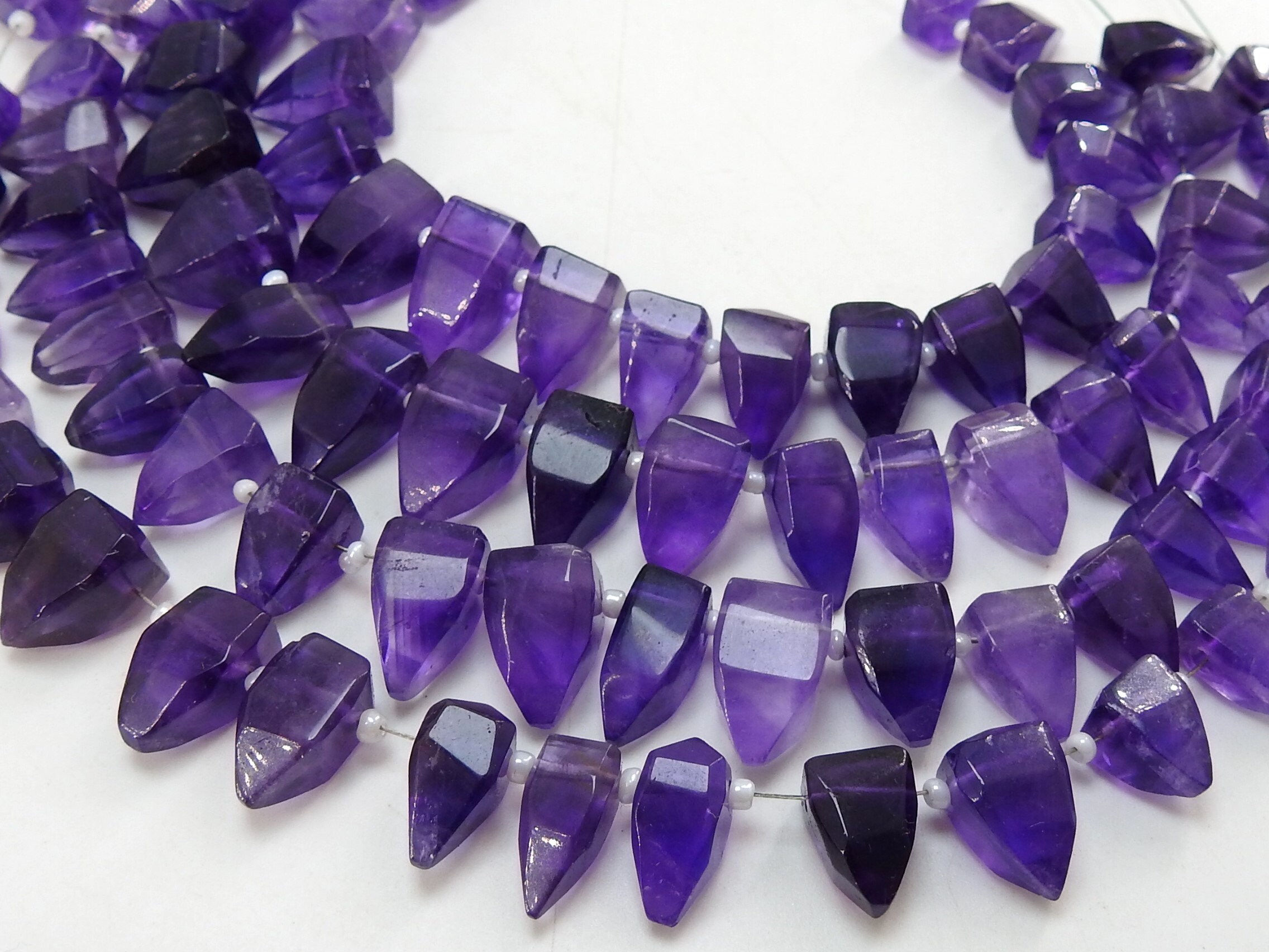 Amethyst Faceted Bullet Shape Briolette